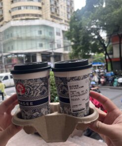 Khay Giấy đựng coffee trà sữa cốc giấy